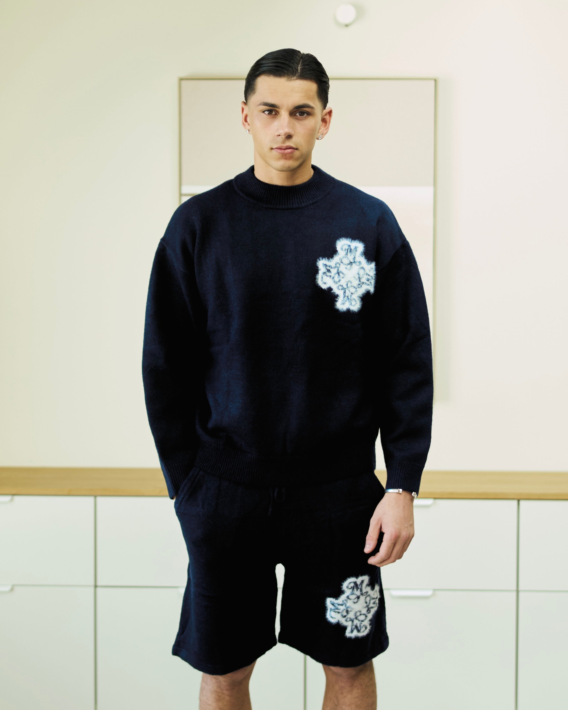 Essential 4M Knitted Sweater - Navy