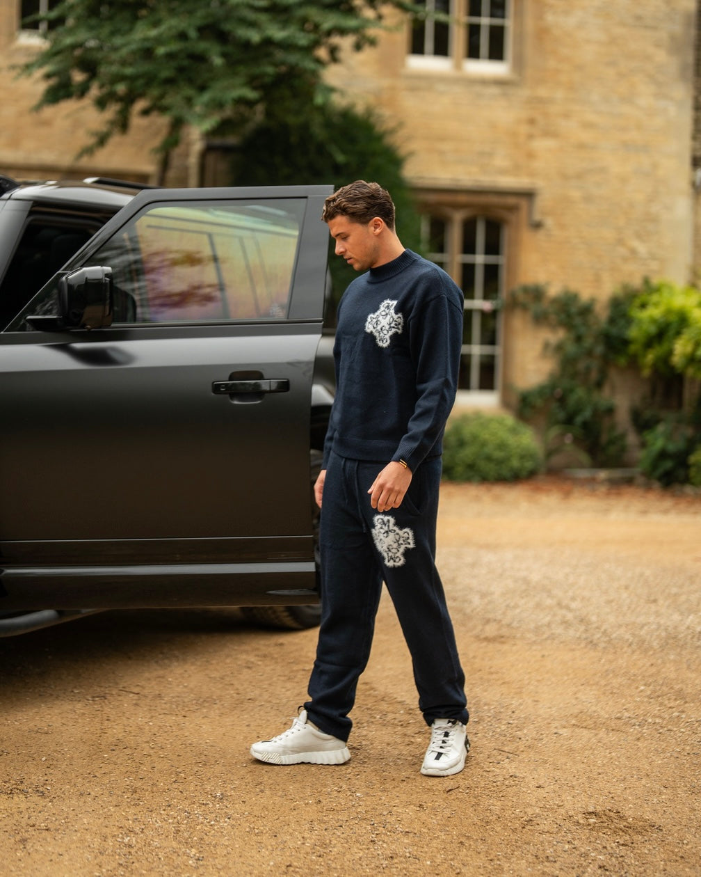 Essential 4M Knitted Joggers - Navy