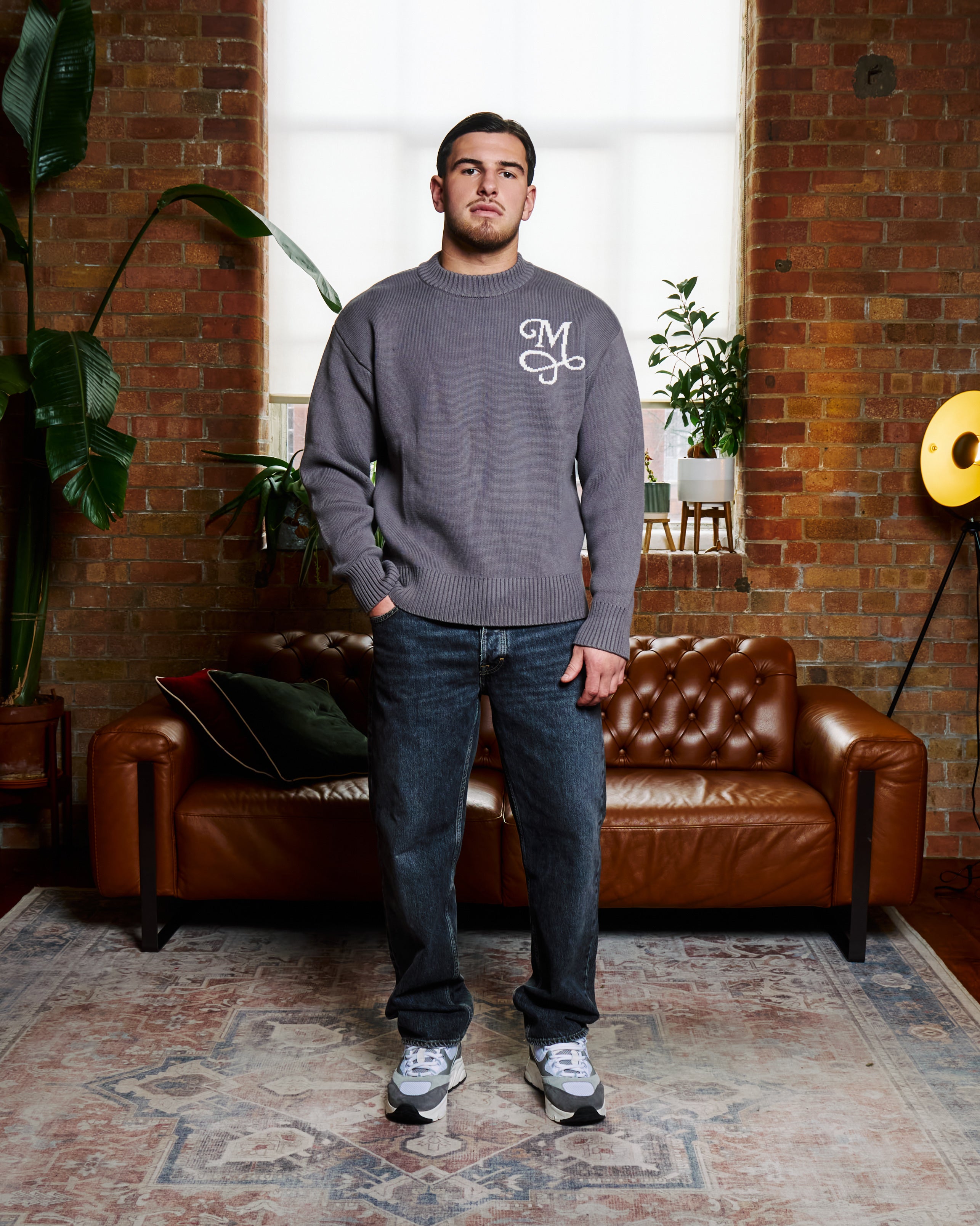 Signature M sweater - Charcoal