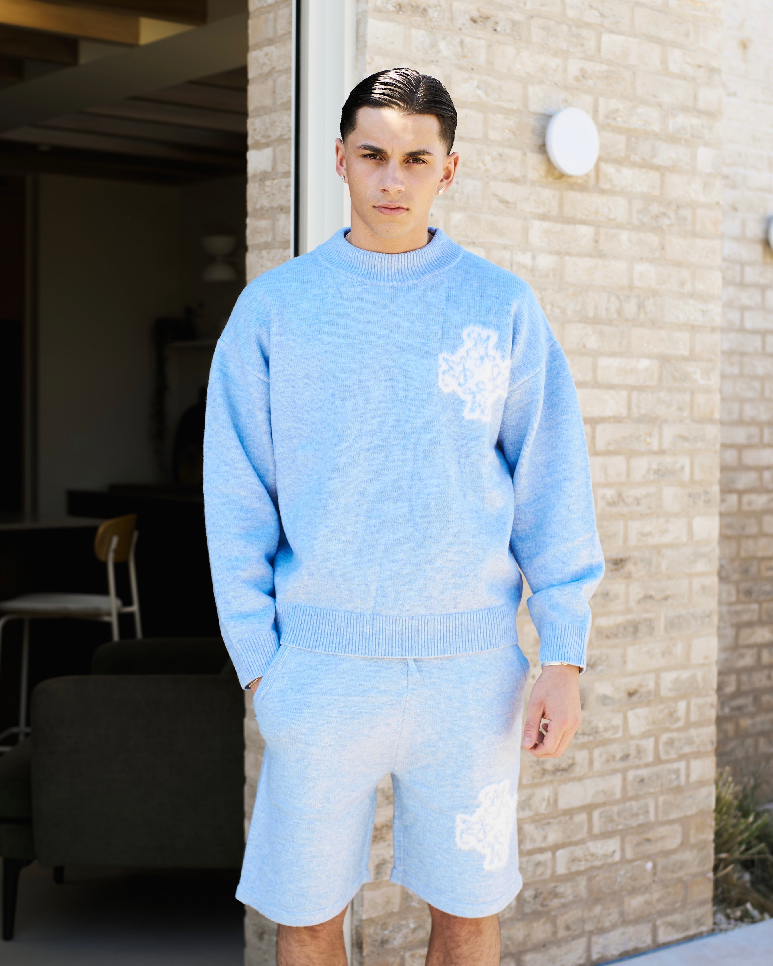 Essential 4M Knitted Sweater - Sky Blue