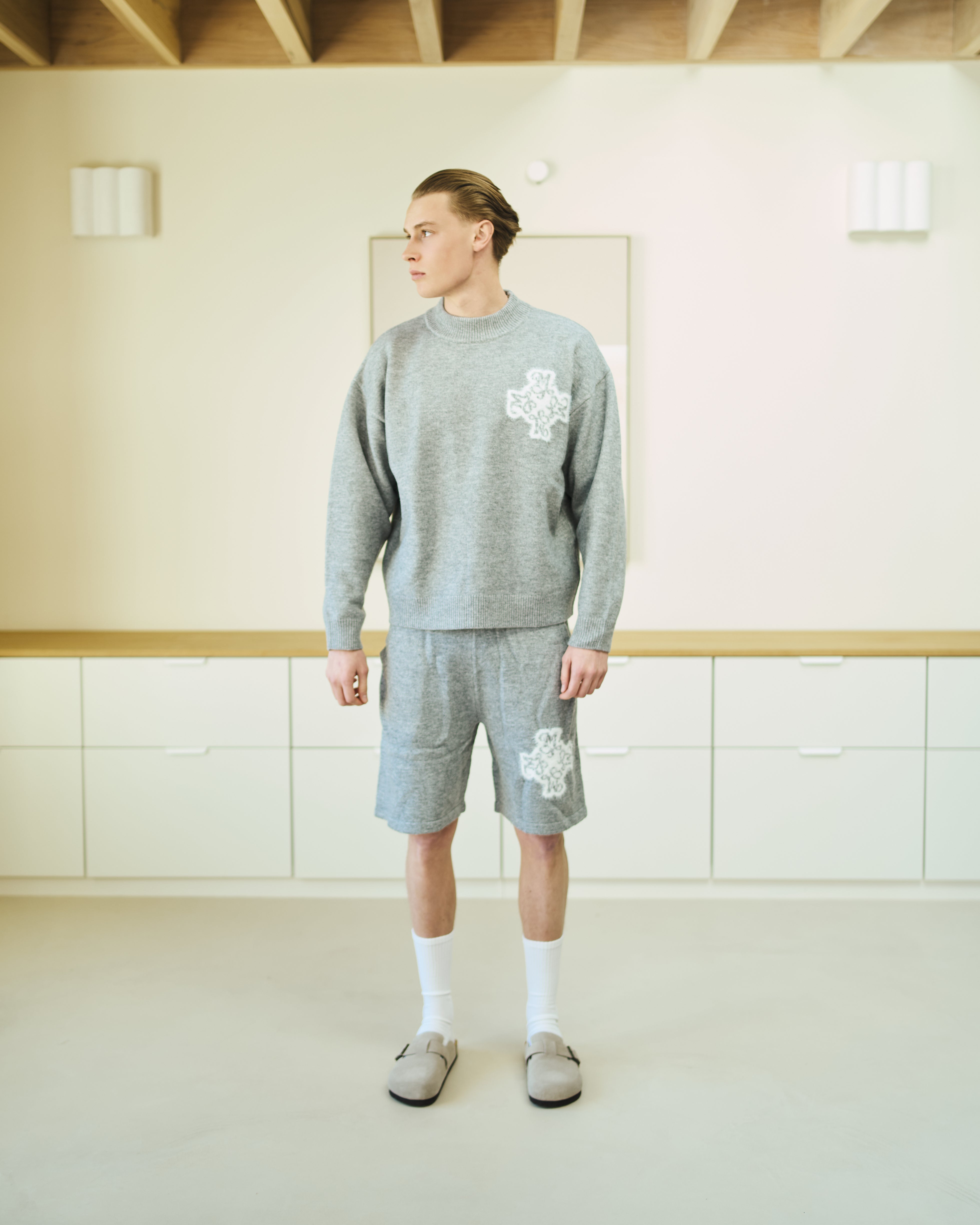 Essential 4M Knitted Shorts - Dove Grey