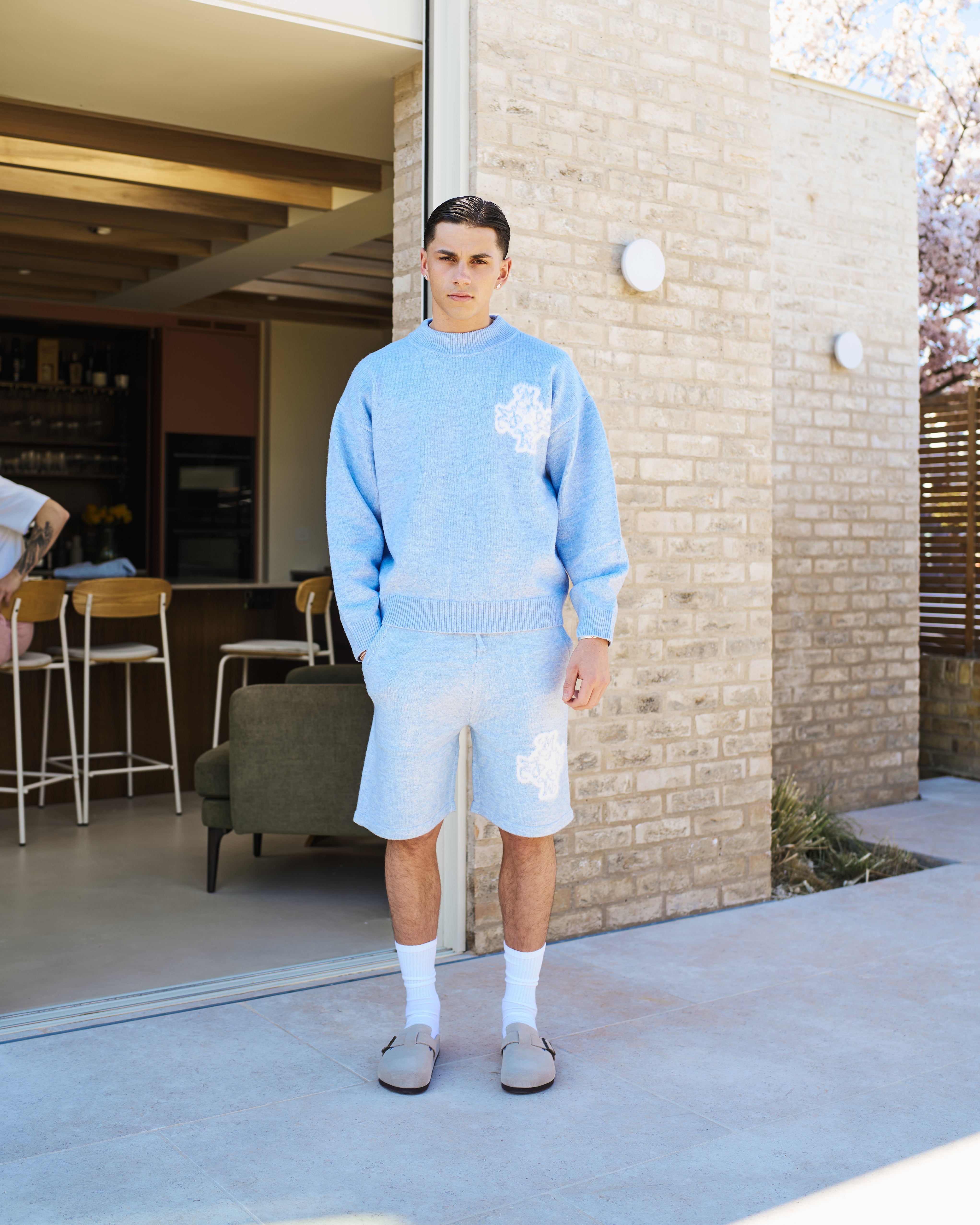 Essential 4M Knitted Shorts - Sky Blue
