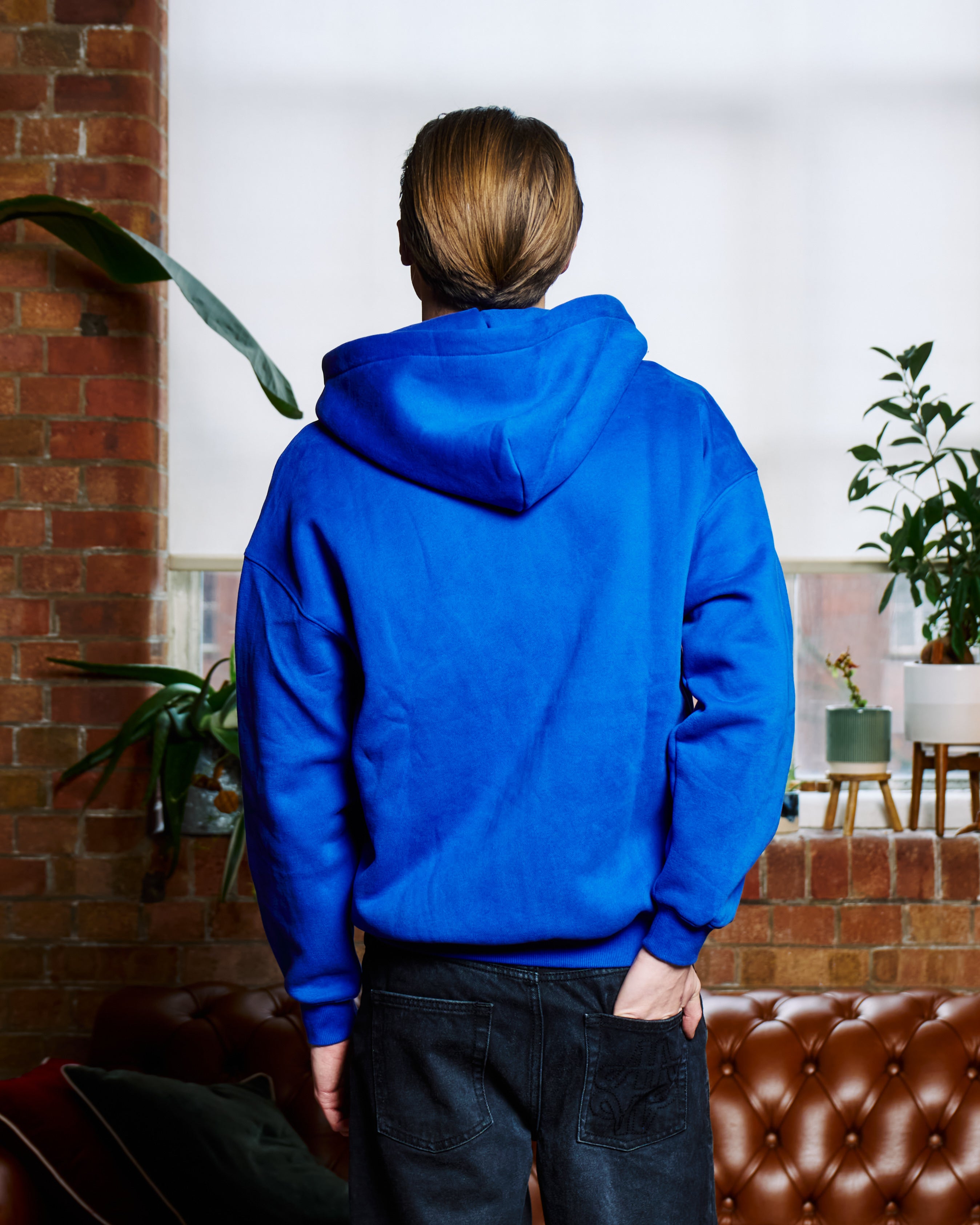 Chenille signature Zip up - Royal blue