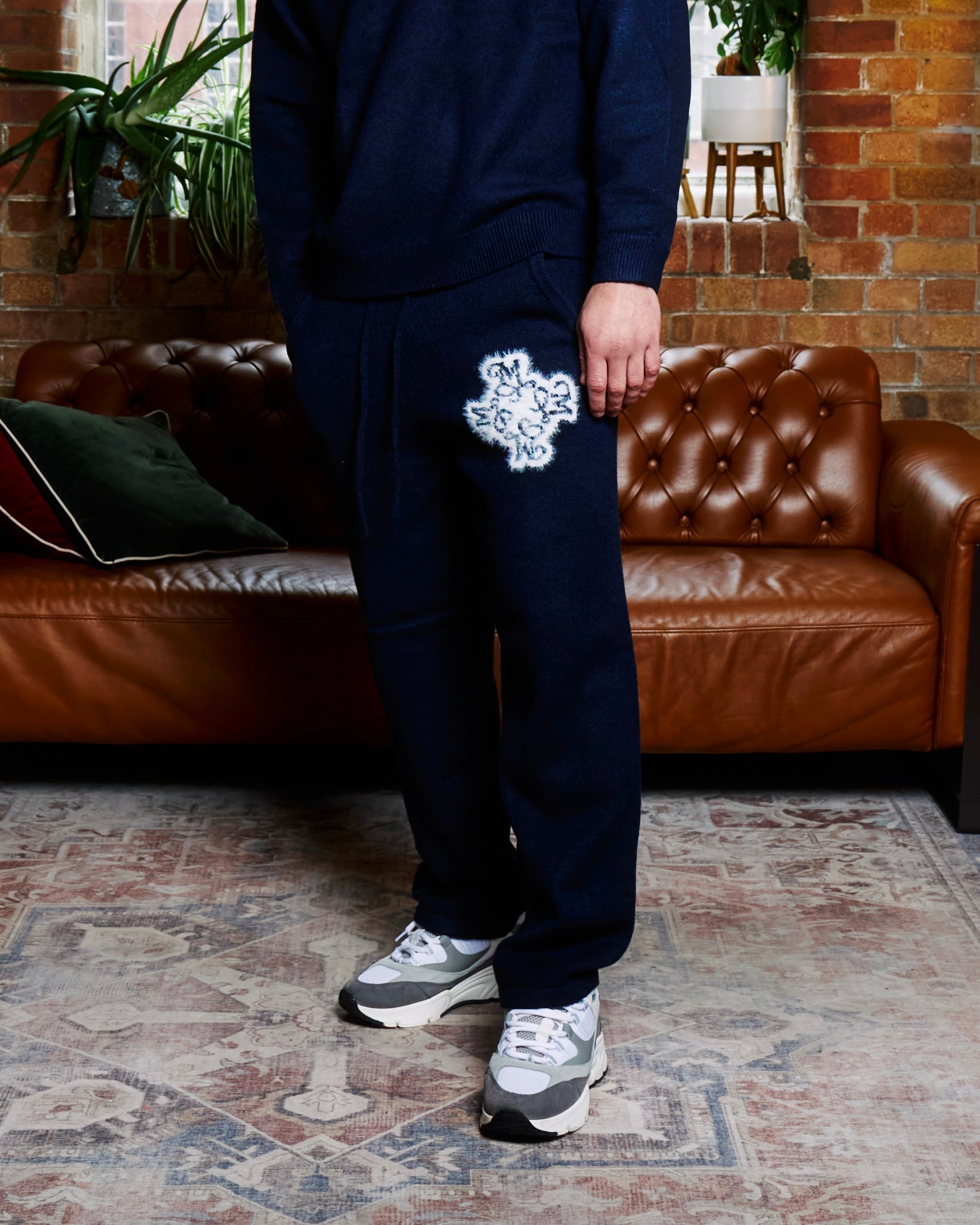 Essential 4M Knitted Joggers - Navy