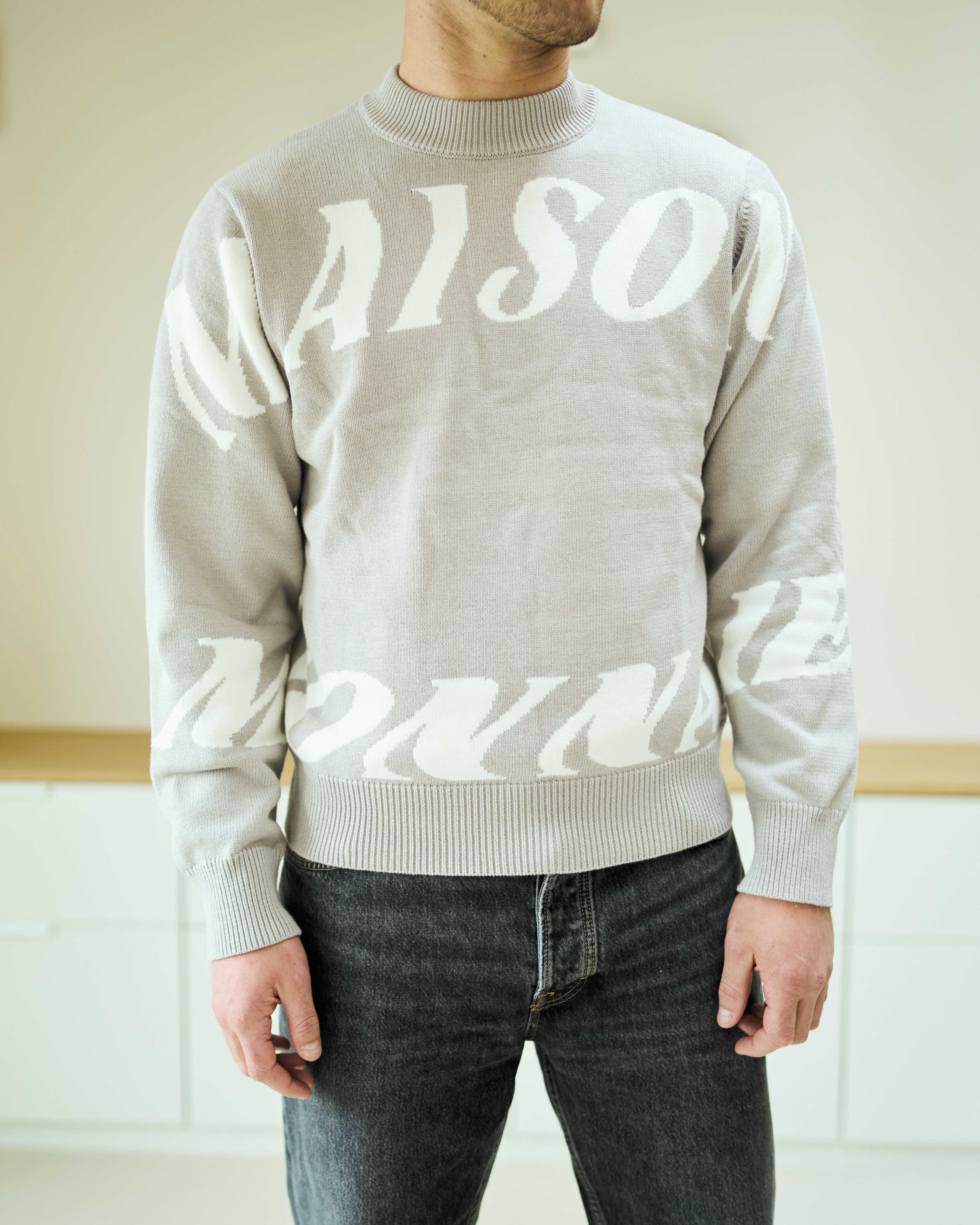 Spell Out Sweater - Grey