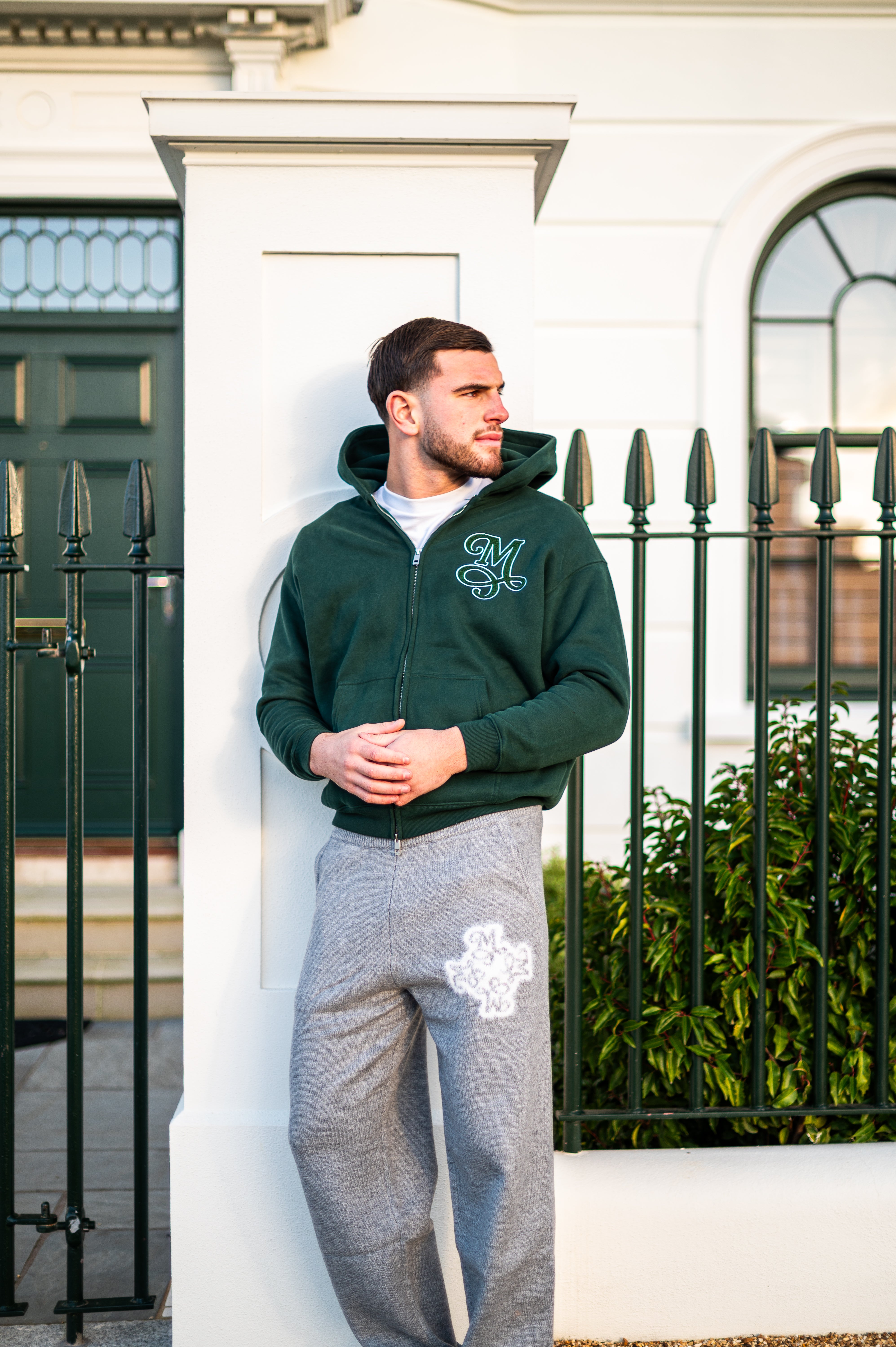 Chenille signature Zip up - Forest Green