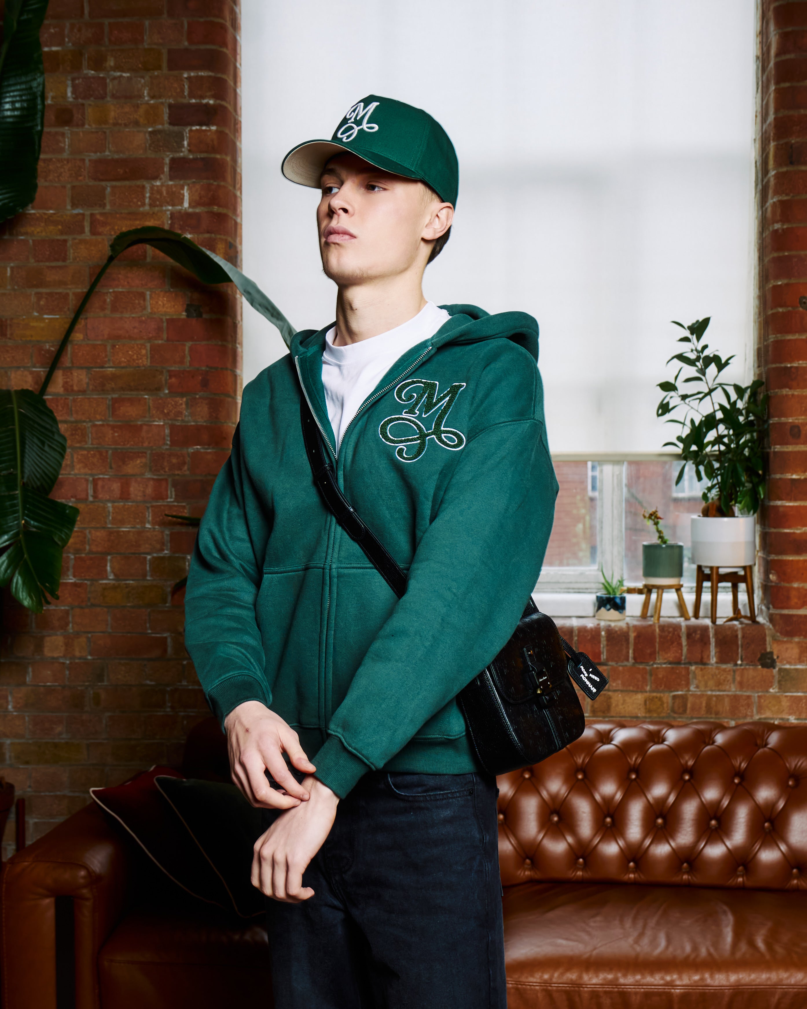 Chenille signature Zip up - Forest Green