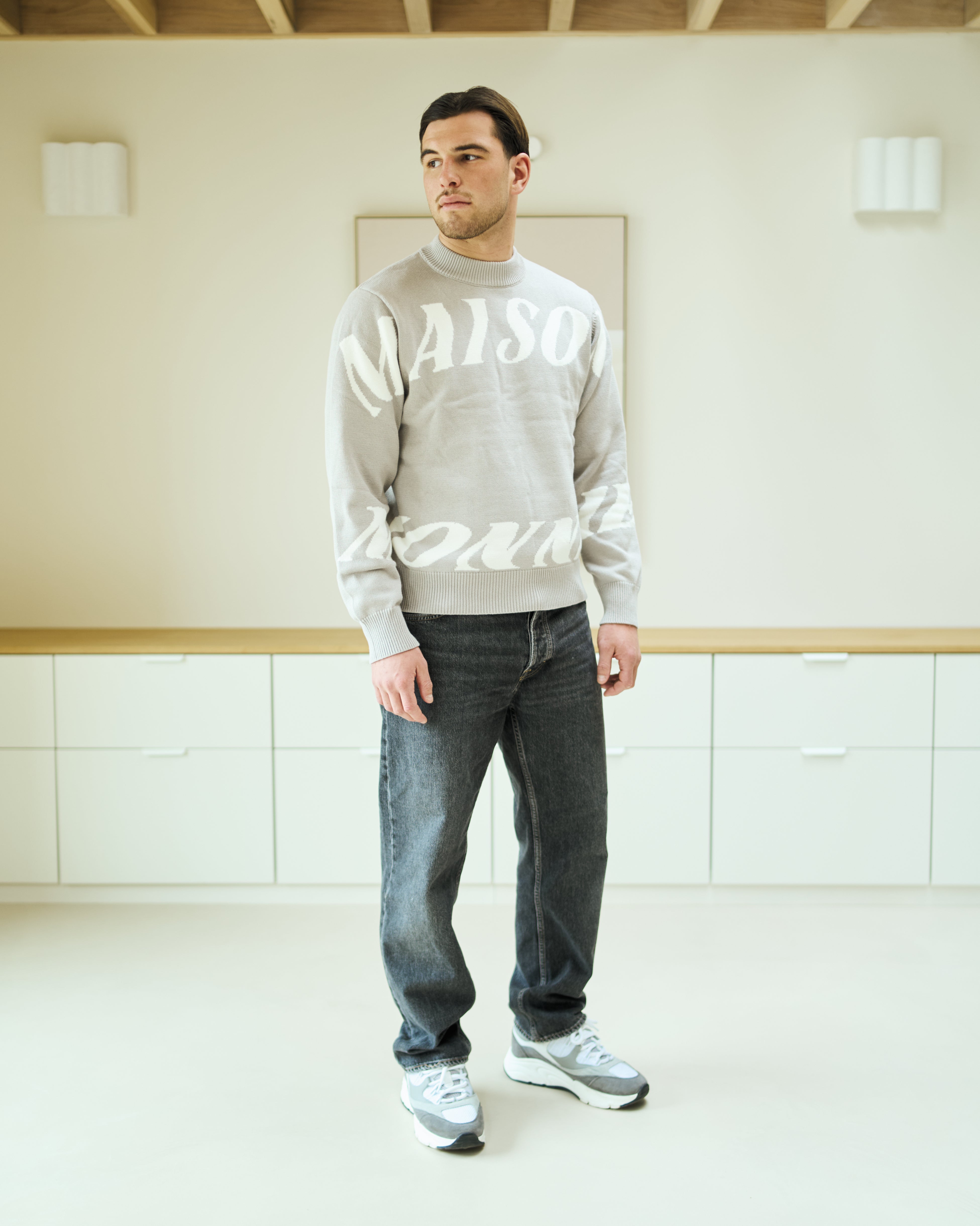 Spell Out Sweater - Grey